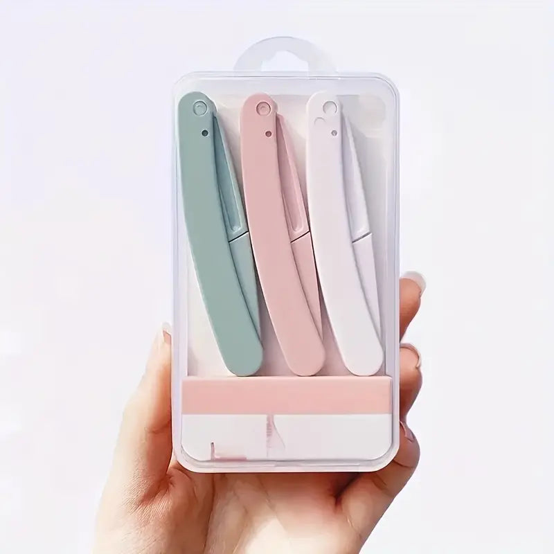 3 Pcs Folding Eyebrow Razors