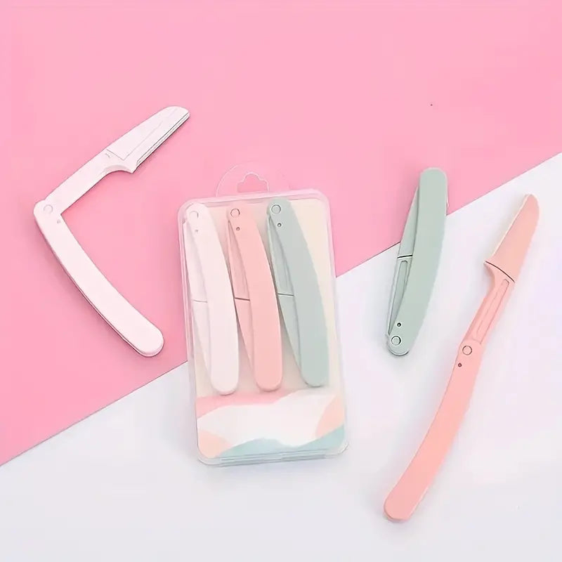 3 Pcs Folding Eyebrow Razors