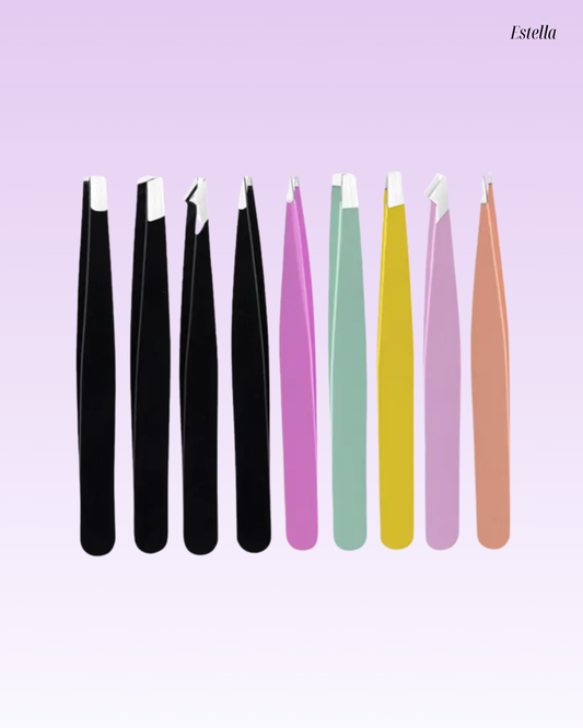 Precision Eyebrow Tweezers Set (Stainless Steel)