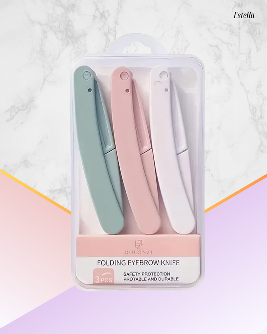 3 Pcs Folding Eyebrow Razors