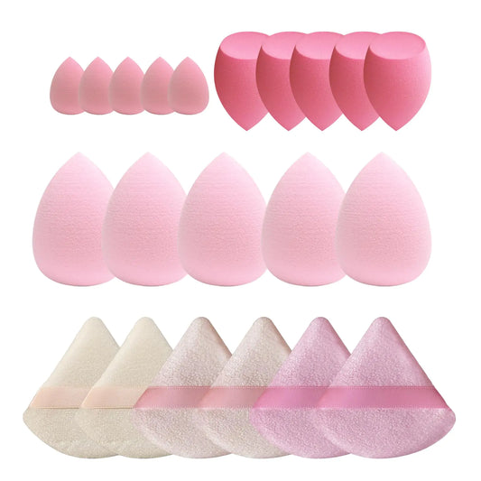 GFOUNS 21 pcs Beauty blender Makeup Sponge Bulk:Blender Sponges 21 Pcs for Liquid Cream and Powder Multi-colored Pink make up sponges for foundation